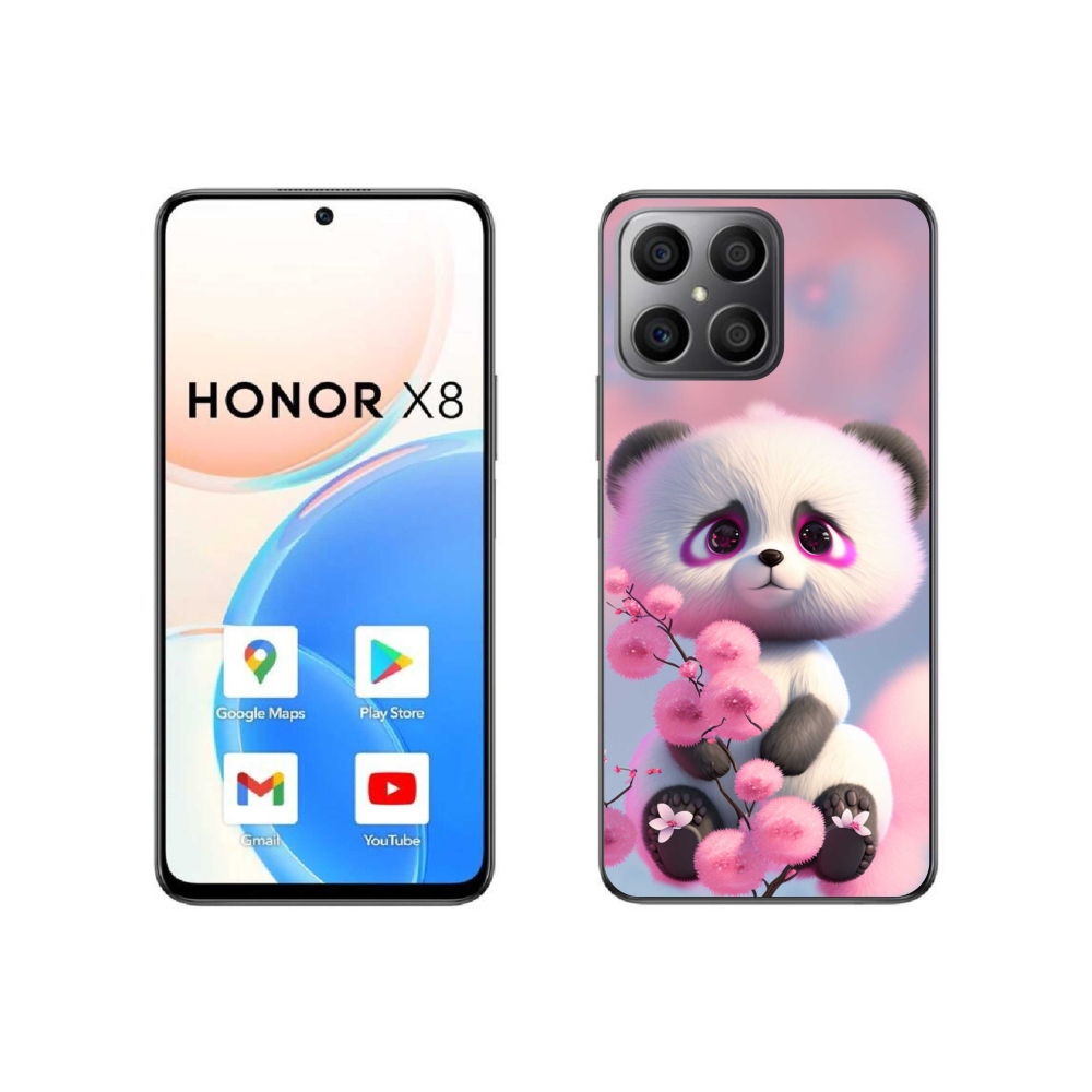 Gél borítás mmCase a Honor X8 4G-hez - aranyos panda 1