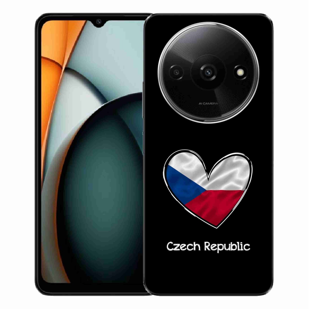 Gél borító mmCase a Xiaomi Redmi A3-hoz - szív zászló fekete háttérrel