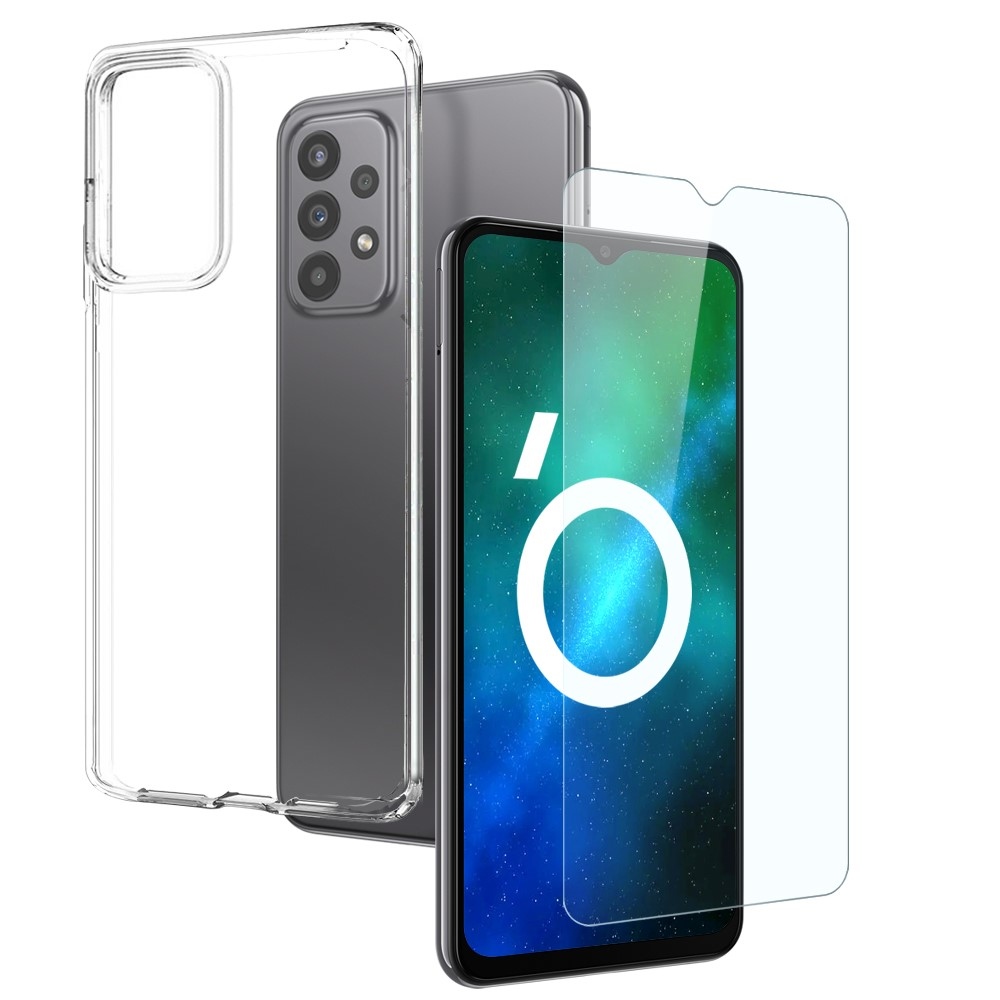 NORTHJO átlátszó zselés tok + edzett üveg Samsung Galaxy A23 4G/5G - átlátszó