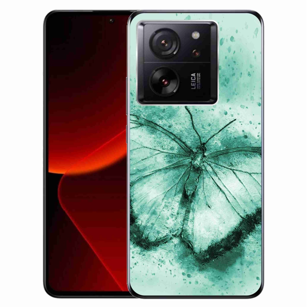 Gél tok mmCase a Xiaomi 13T/13T Pro készülékhez - zöld pillangó