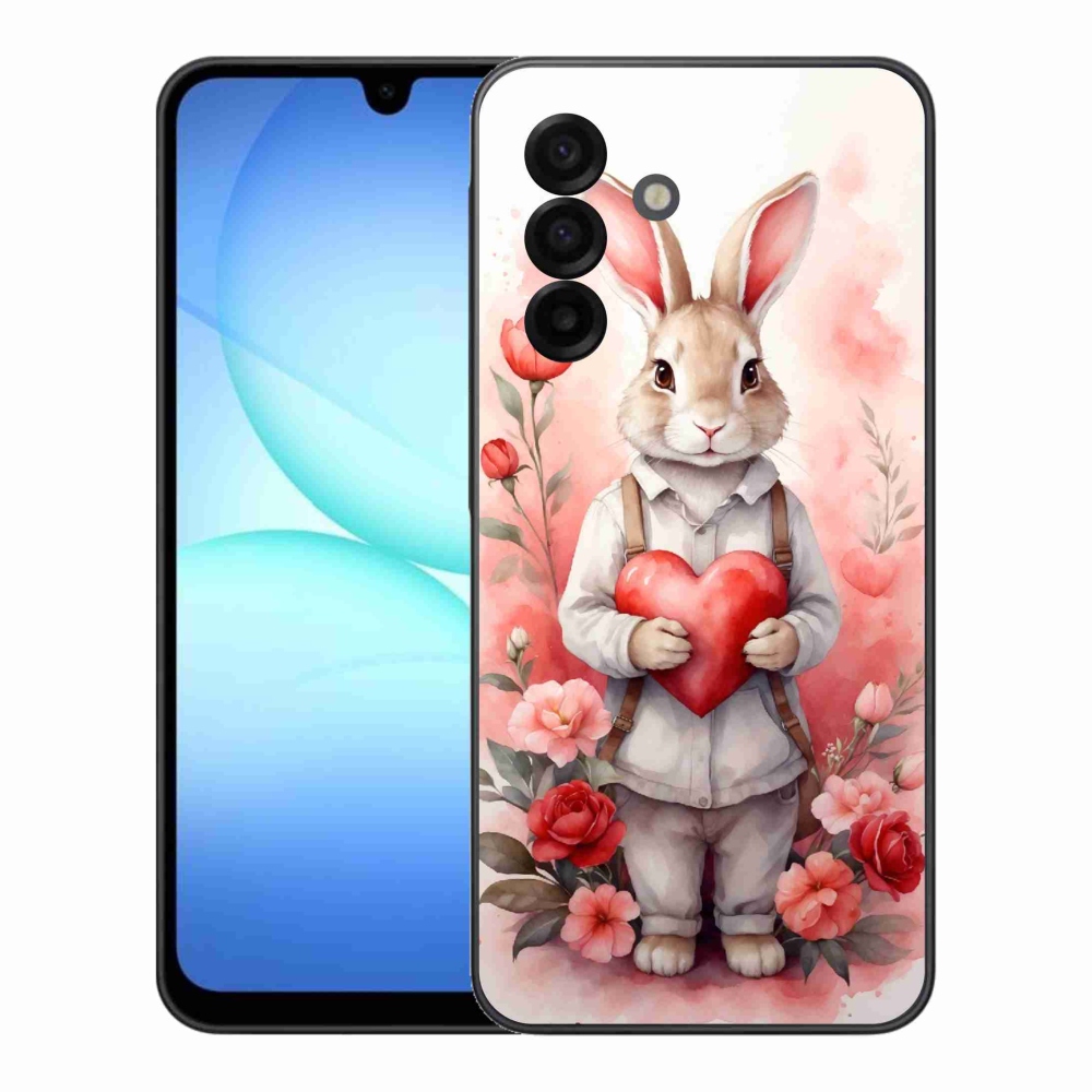 Zselés borítás mmCase Samsung Galaxy A17 5G - nyúl szívvel