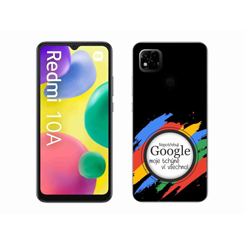 Gél borító mmCase a Xiaomi Redmi 10A - anyós mindent tud fekete háttérrel