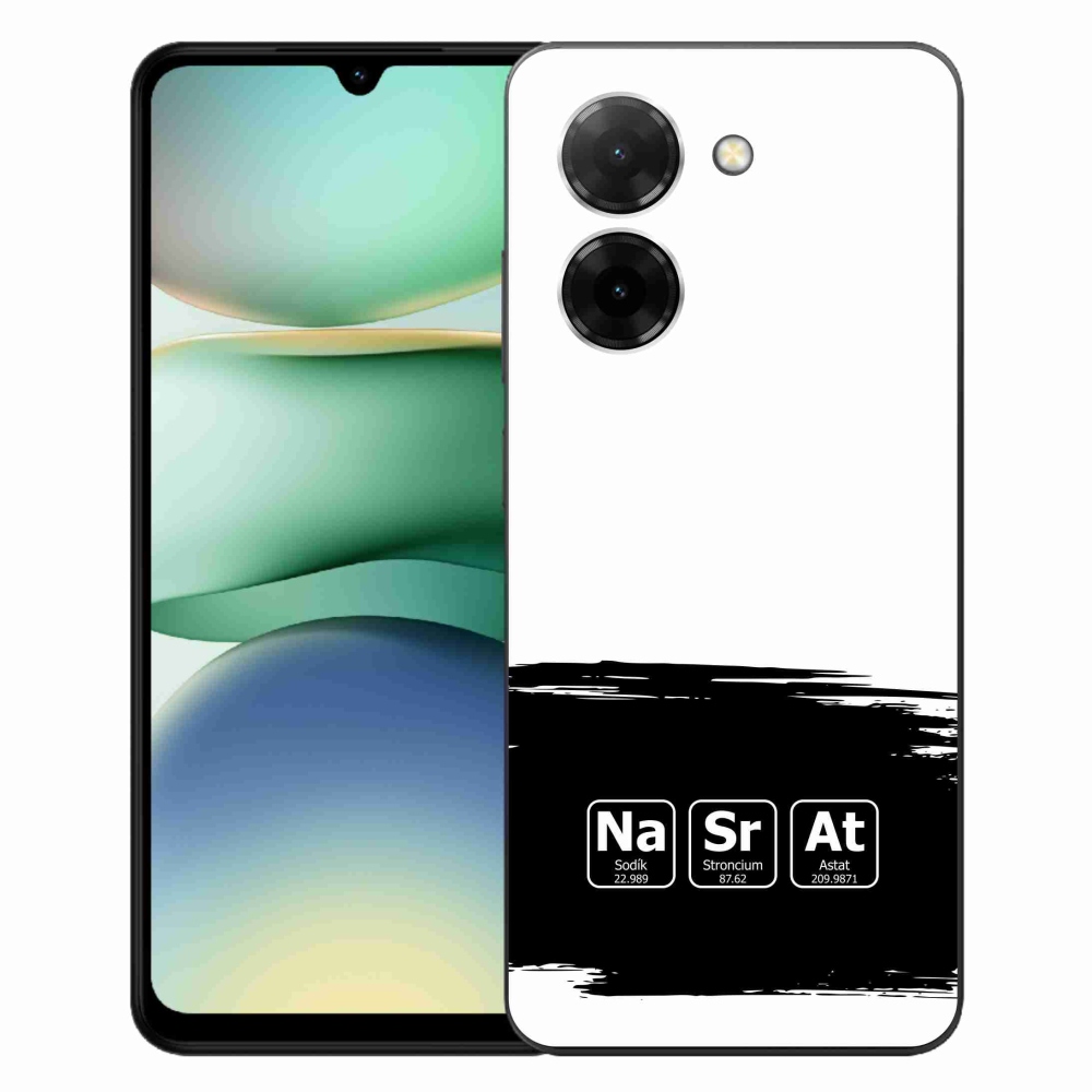 Gél borító mmCase for Xiaomi Redmi A5 (173.45x79.35x8.45mm) - kémiai elemek fekete és fehér háttérrel