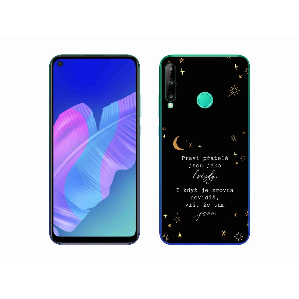 Gél borító mmCase a Huawei P40 Lite E - idézem 6 fekete háttérrel