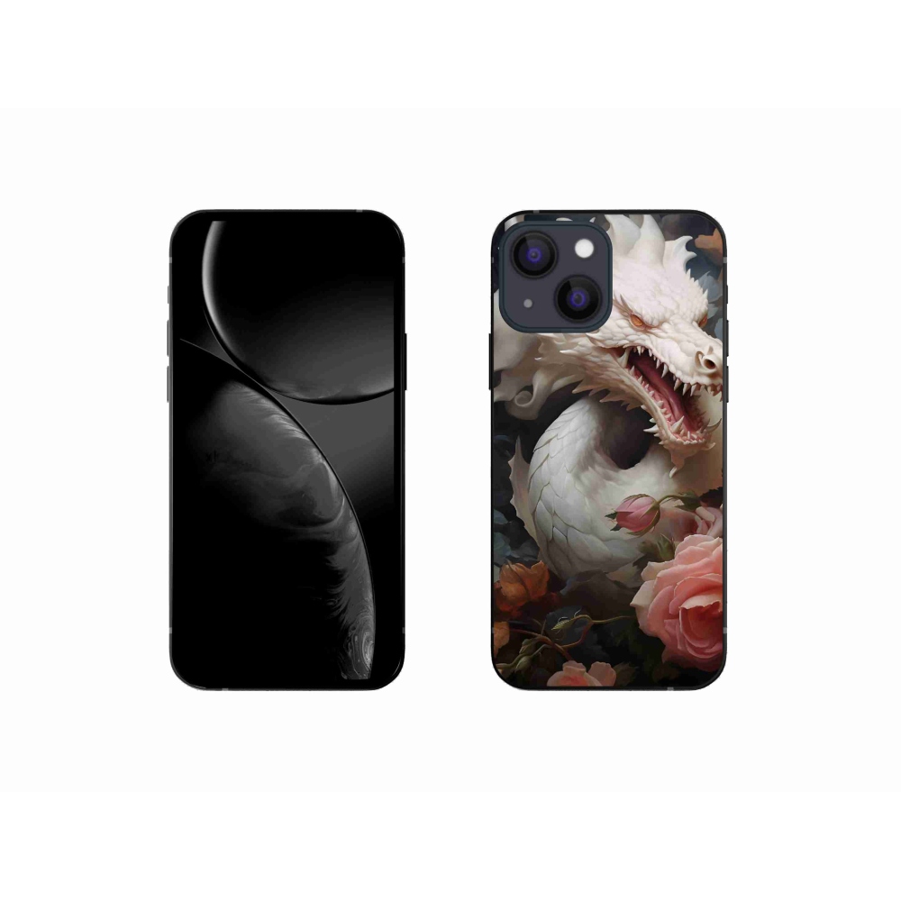 Zselés borítás mmCase iPhone 13 mini készülékhez - fehér sárkány