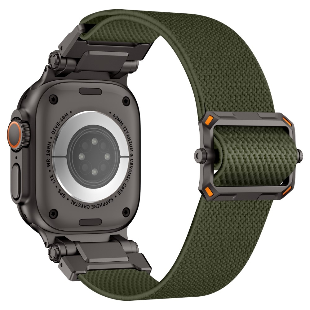 Fém nejlon szíj Apple Watch Ultra/Ultra 2 49mm/SE/SE 2022/2023 44mm/10 46mm/9/8/7 45mm/6/5/4 44mm/3/2/1 42 mm-es Apple Watch Ultra/Ultra 2 órához - zöld színű