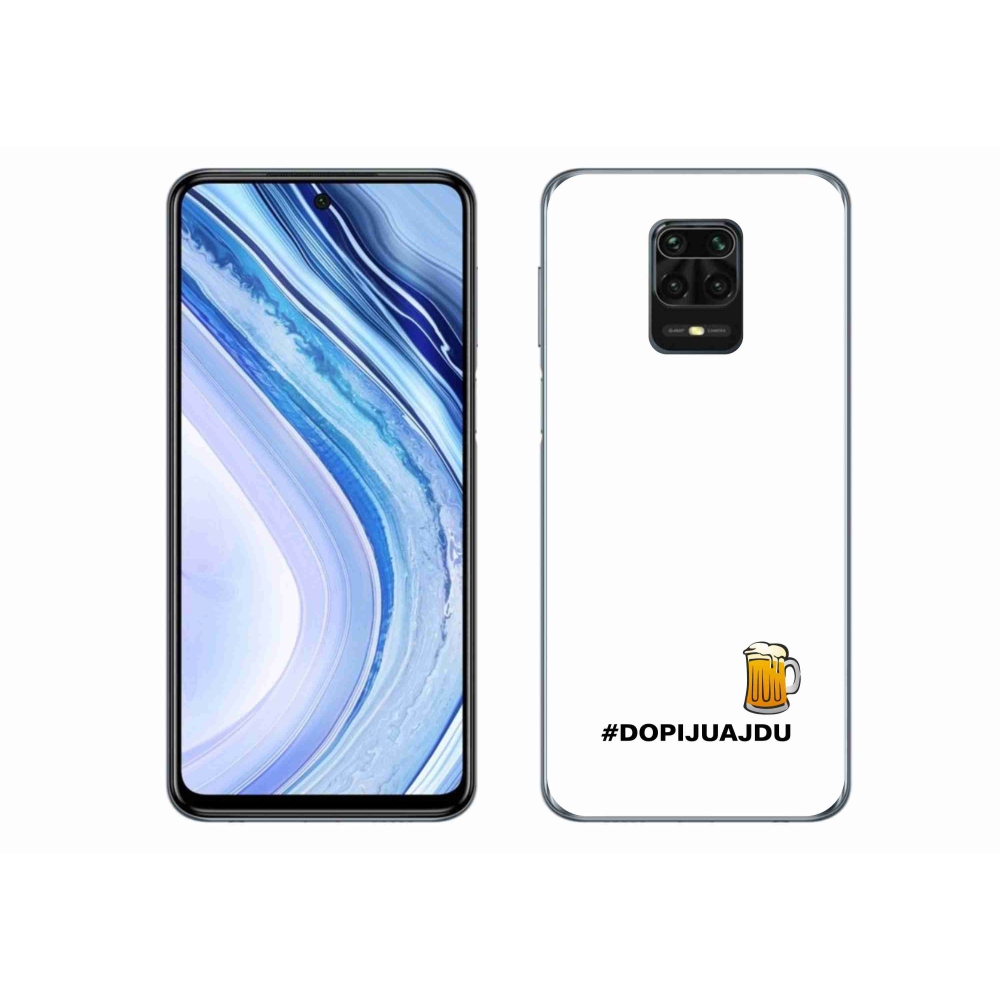 Gél borítás mmCase a Xiaomi Redmi Note 9 Pro - sör motívum 1 fehér háttérrel