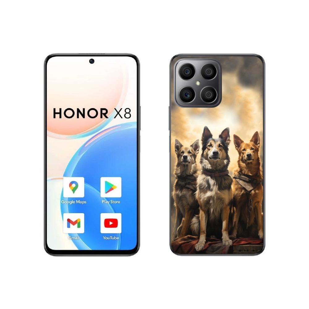 Gél borítás mmCase a Honor X8 4G-hez - három kutya