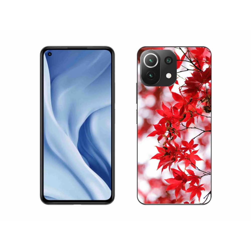 Gél borítás mmCase a Xiaomi 11 Lite 5G NE számára - piros levelek