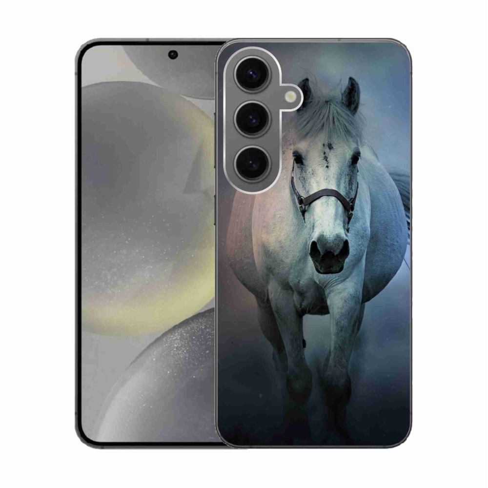 Gél tok mmCase a Samsung Galaxy S24 készülékhez - futó fehér ló