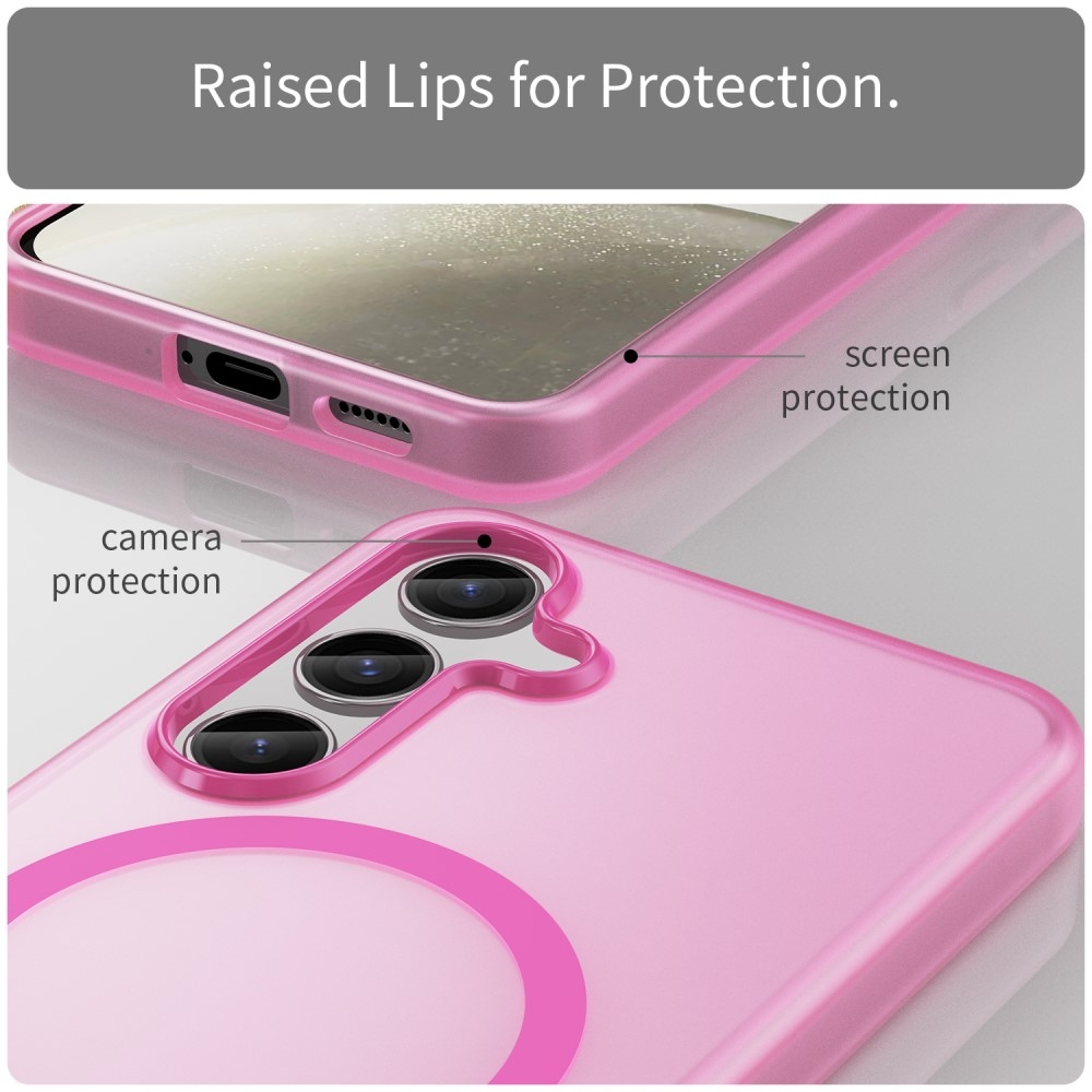 Frost zselés tok MagSafe támogatással Samsung Galaxy S24+/S25+ készülékhez - rózsaszín