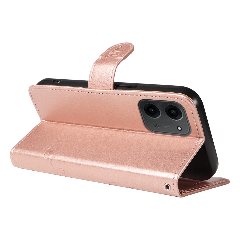 Virágok könyv tok Xiaomi Redmi 15C 4G/5G (173mm) - rózsa arany