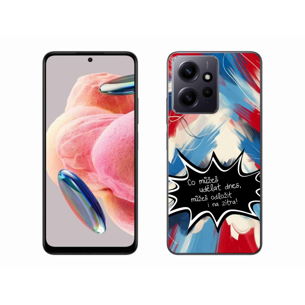 Gél borító mmCase a Xiaomi Redmi Note 12 4G-hez - vicces szöveg 9 fekete háttérrel