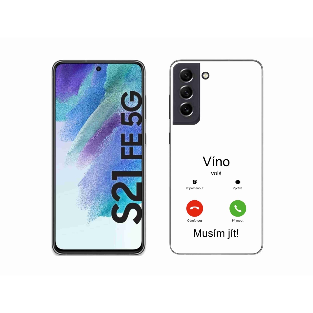 Gél borítás mmCase Samsung Galaxy S21 FE 5G - bor hívások fehér háttérrel