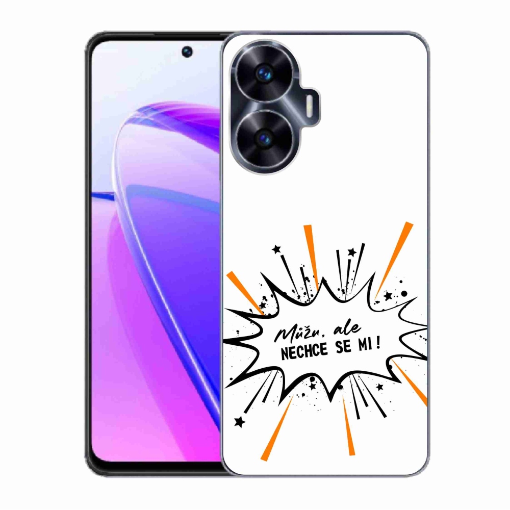 Zselés borító mmCase a Realme C55 készülékhez - vicces szöveg 11 fehér háttér