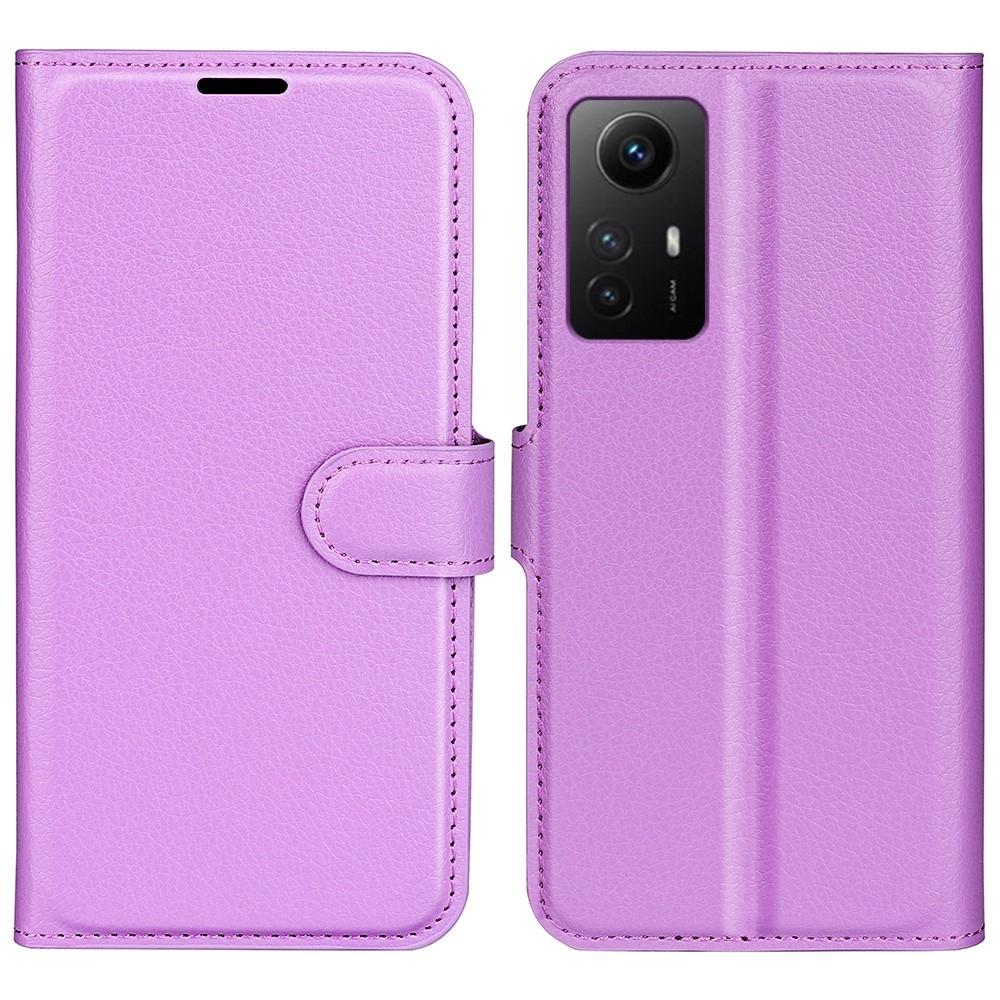 Litchi könyv tok Xiaomi Redmi Note 12S-hez - lila