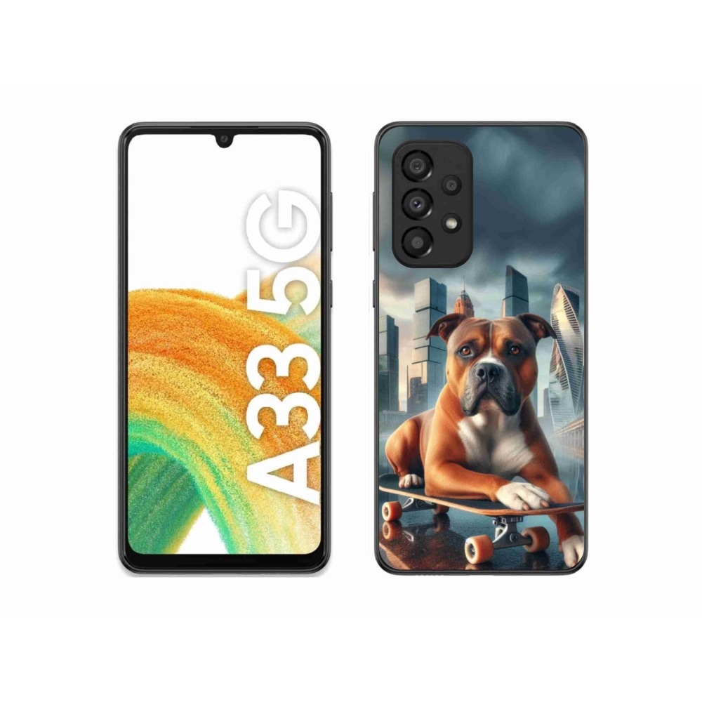 Zselés borítás mmCase Samsung Galaxy A33 5G - kutya gördeszkán