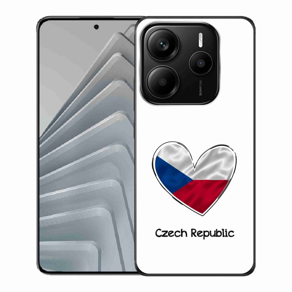 Gél borító mmCase a Xiaomi Redmi Note 14 5G-hez - szív zászló fehér háttérrel