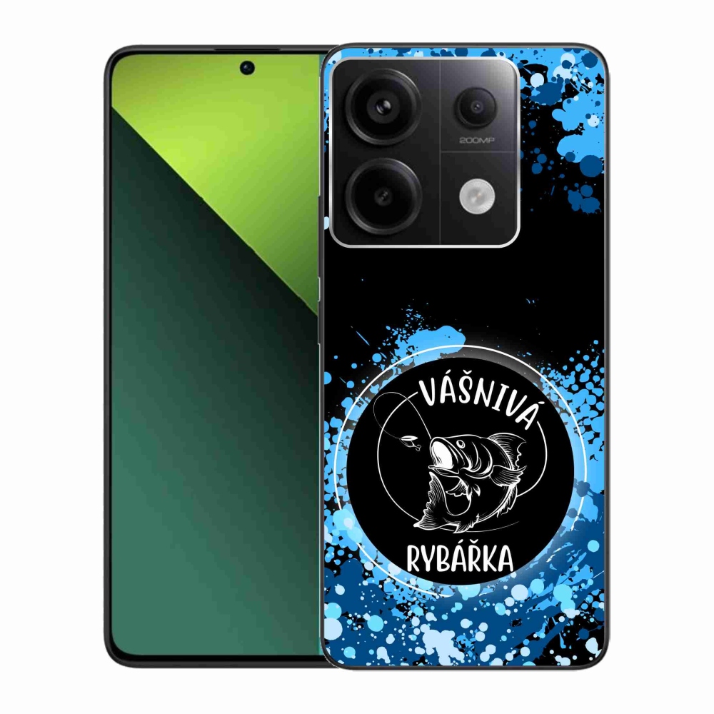 Gél borító mmCase a Xiaomi Redmi Note 13 Pro 5G/Poco X6 5G számára - szenvedélyes halász fekete háttérrel