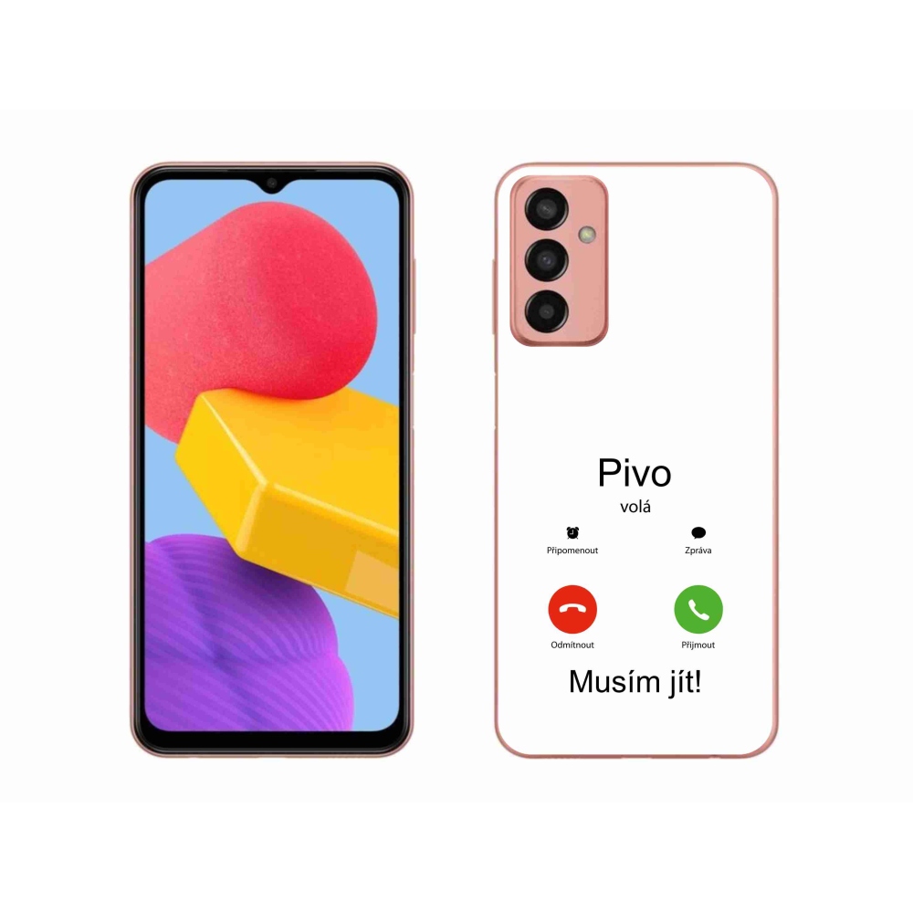Gél borító mmCase Samsung Galaxy M13 - sör hívások fehér háttérrel