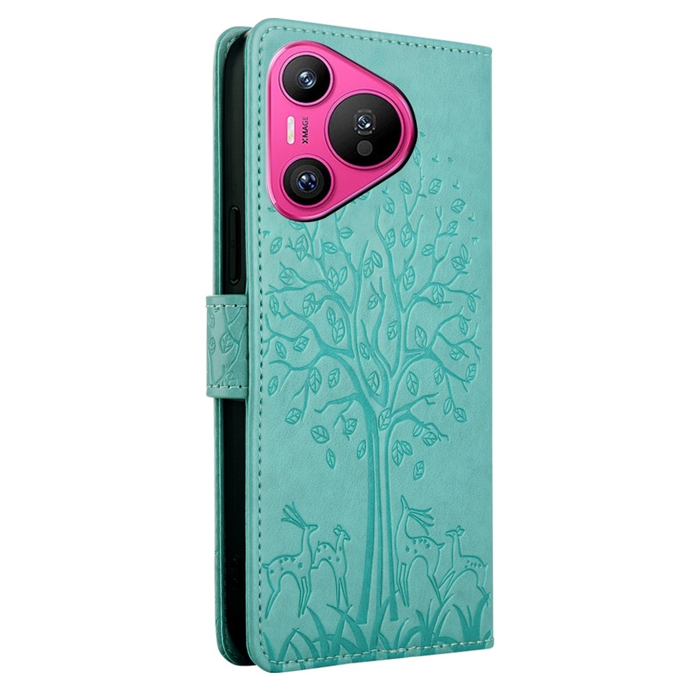 Fa könyvtáska a Huawei Pura 70-hez - teal - teal - kék színű