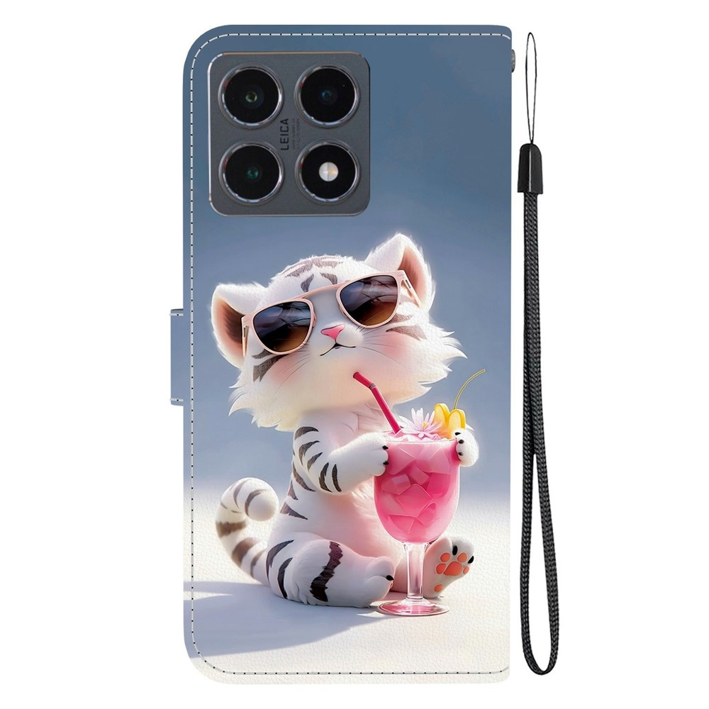 Sokoldalú könyvtáska Xiaomi 15T-hez - fehér tigris