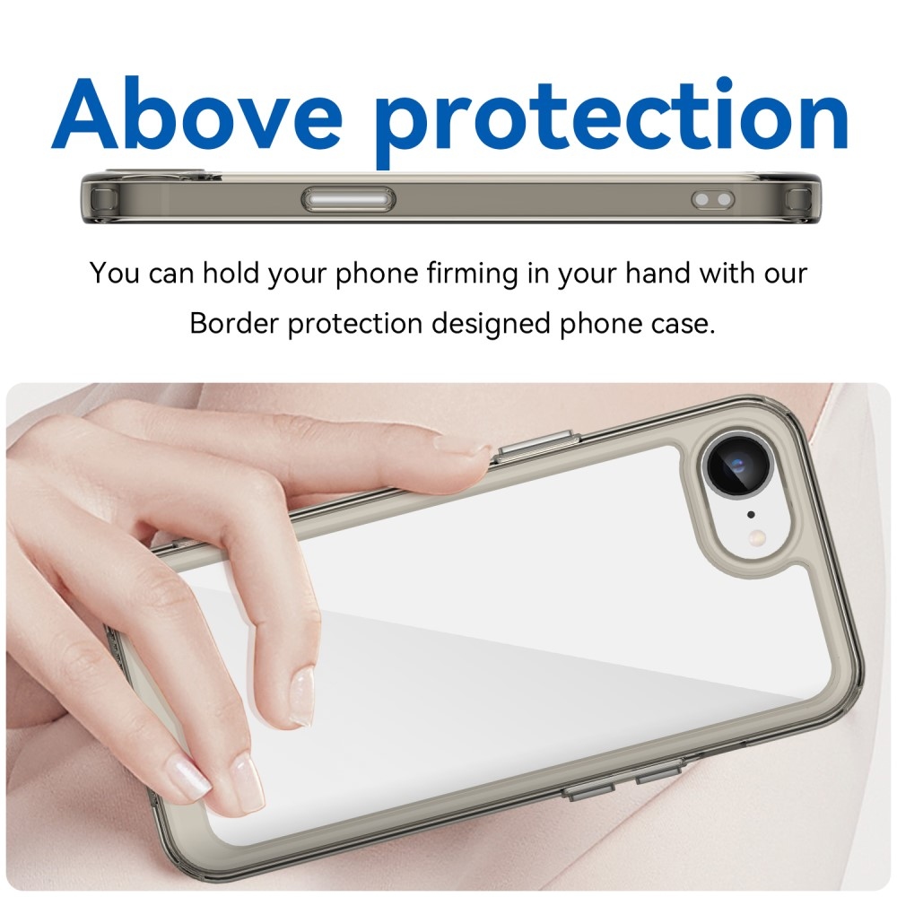 Gél tok fix hátlappal iPhone 16e készülékhez - szürke