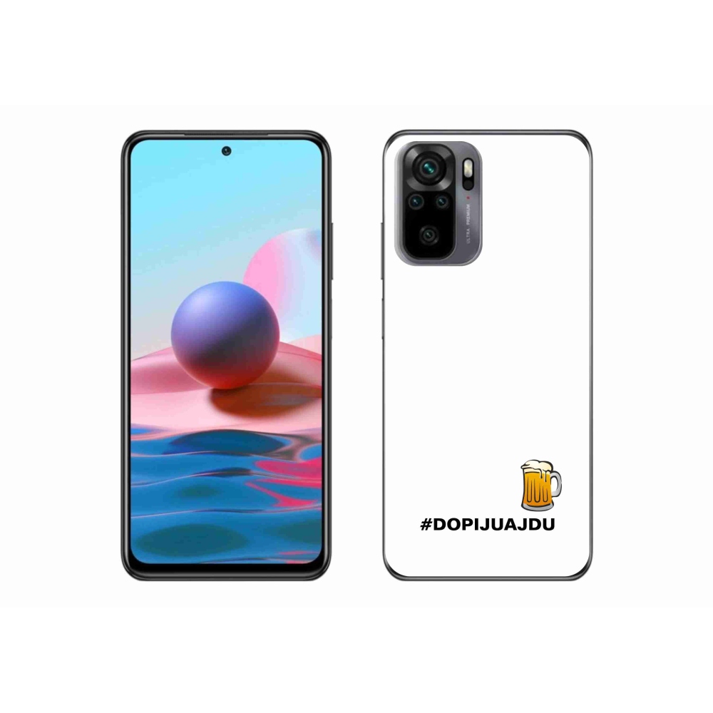 Gél borító mmCase a Xiaomi Redmi Note 10S-hez - sör motívum 1 fehér háttérrel