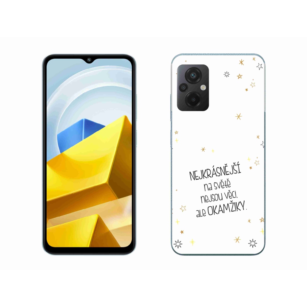 Gél borítás mmCase a Xiaomi Poco M5 4G - idézet 4 fehér háttér