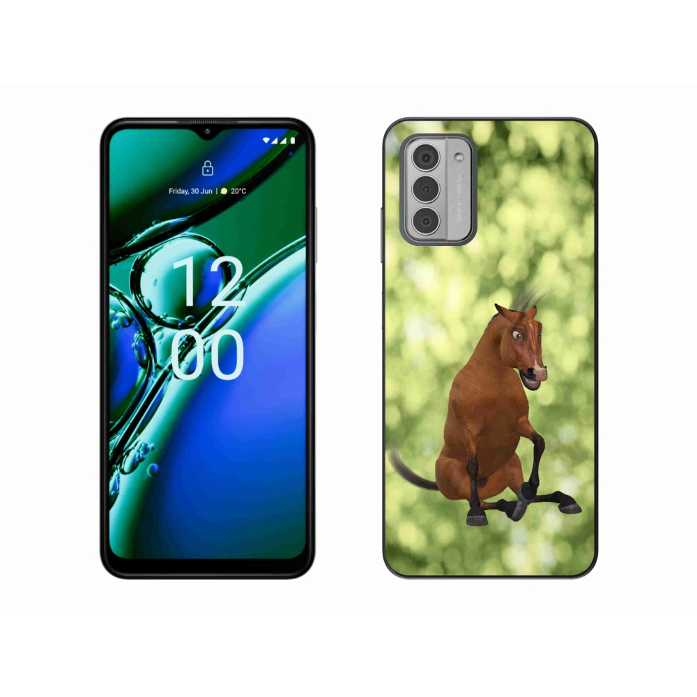 Zselés tok mmCase a Nokia G42 készülékhez - barna rajzfilm ló 1