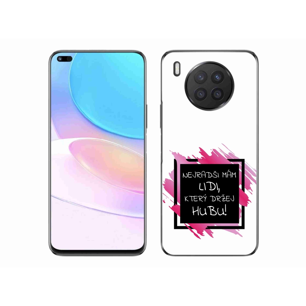 Gél borító mmCase a Honor 50 Lite készülékhez - vicces szöveg 7 fekete-fehér háttérrel