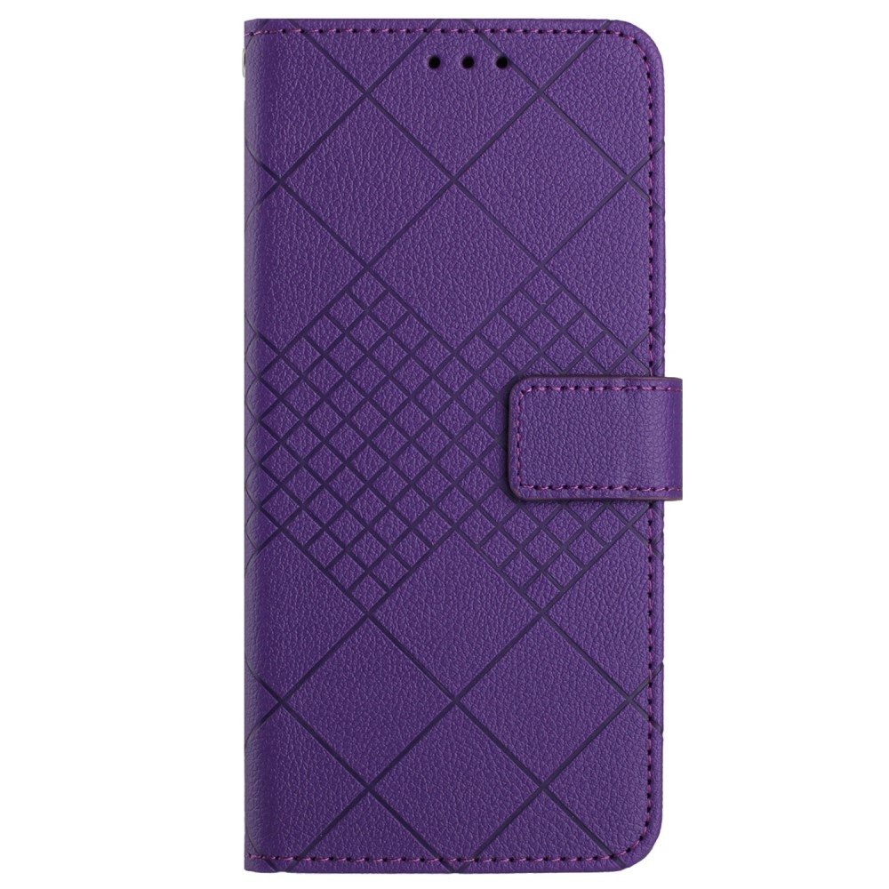 Textúrás könyvtáska mobiltelefonhoz Realme C67 - sötétlila