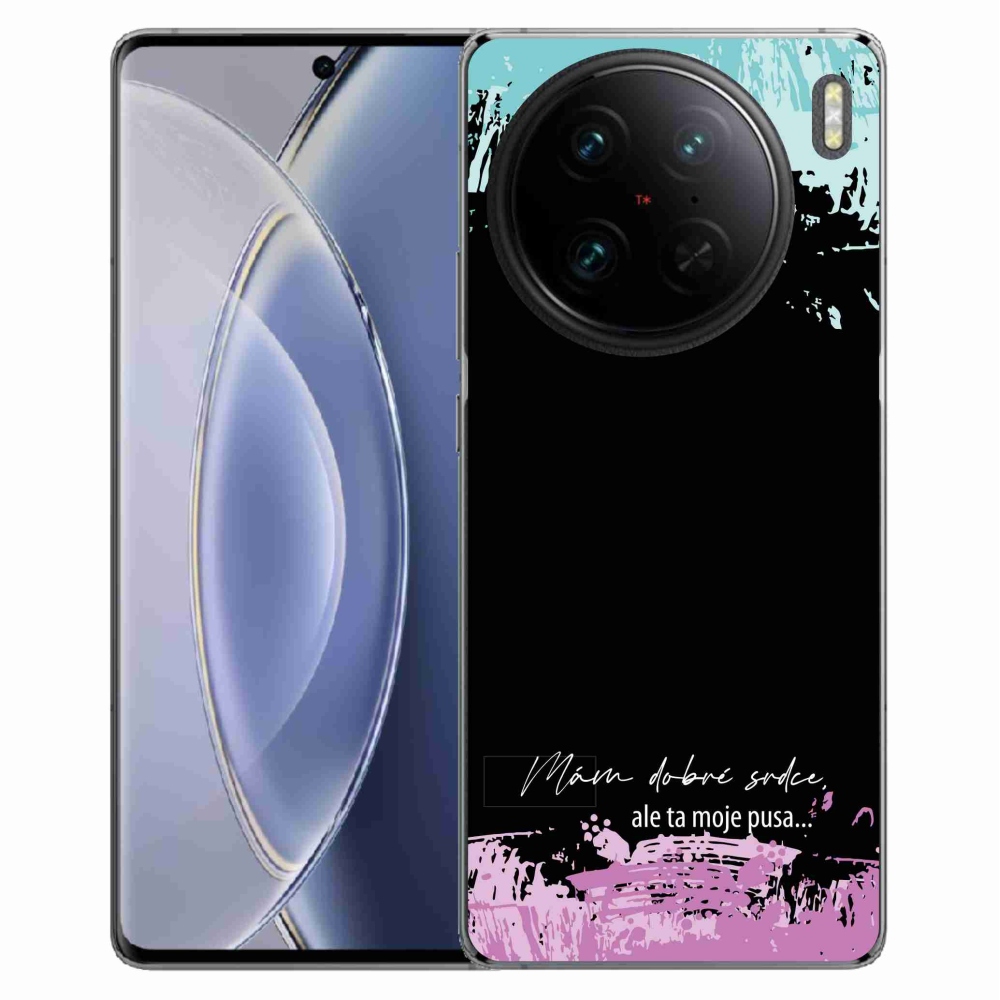 Gél borító mmCase a Vivo X90 Pro készülékhez - vicces szöveg 3 fekete háttér