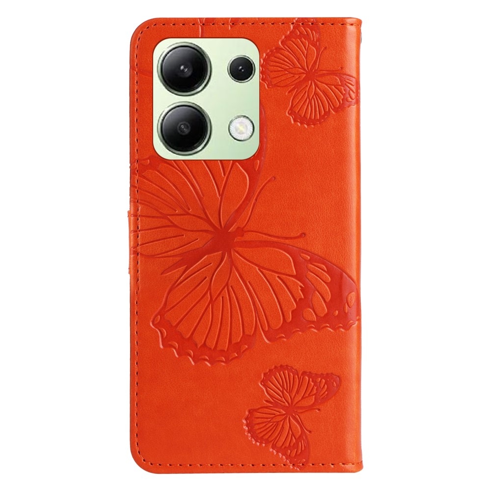 Nagy pillangó könyv tok a Xiaomi Redmi Note 13-hoz - narancssárga