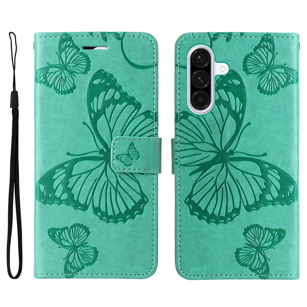 Nagy pillangó könyv tok Samsung Galaxy A36 5G - teáskék színben