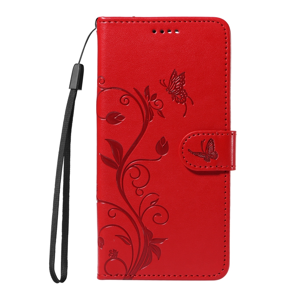 Virágok könyv tok a Xiaomi Poco F7 5G-hez - piros