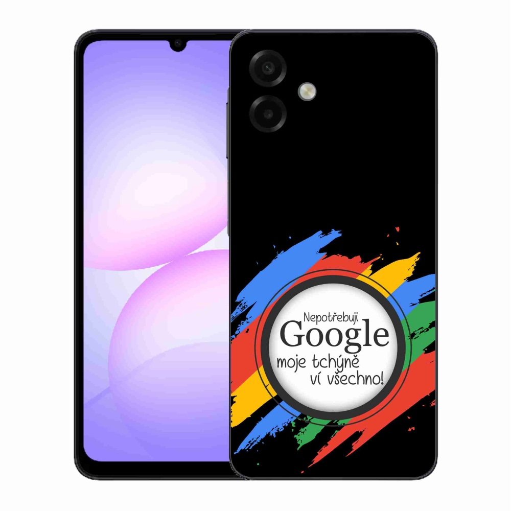 Gél borító mmCase Samsung Galaxy A07 4G - anyós mindent tud fekete háttérrel
