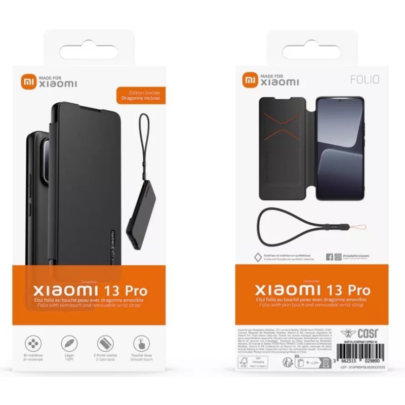 Xiaomi Book Case tok tokkal a Xiaomi 13 Pro-hoz Fekete