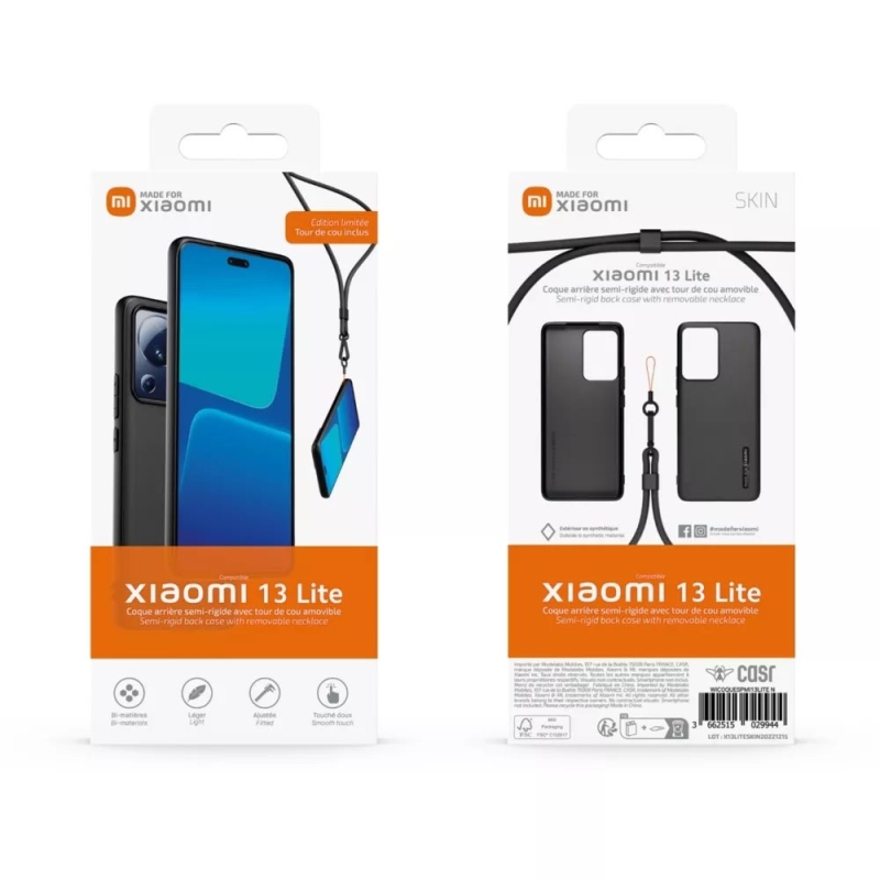 Xiaomi TPU borítás szíjjal Xiaomi 13 Lite fekete színhez