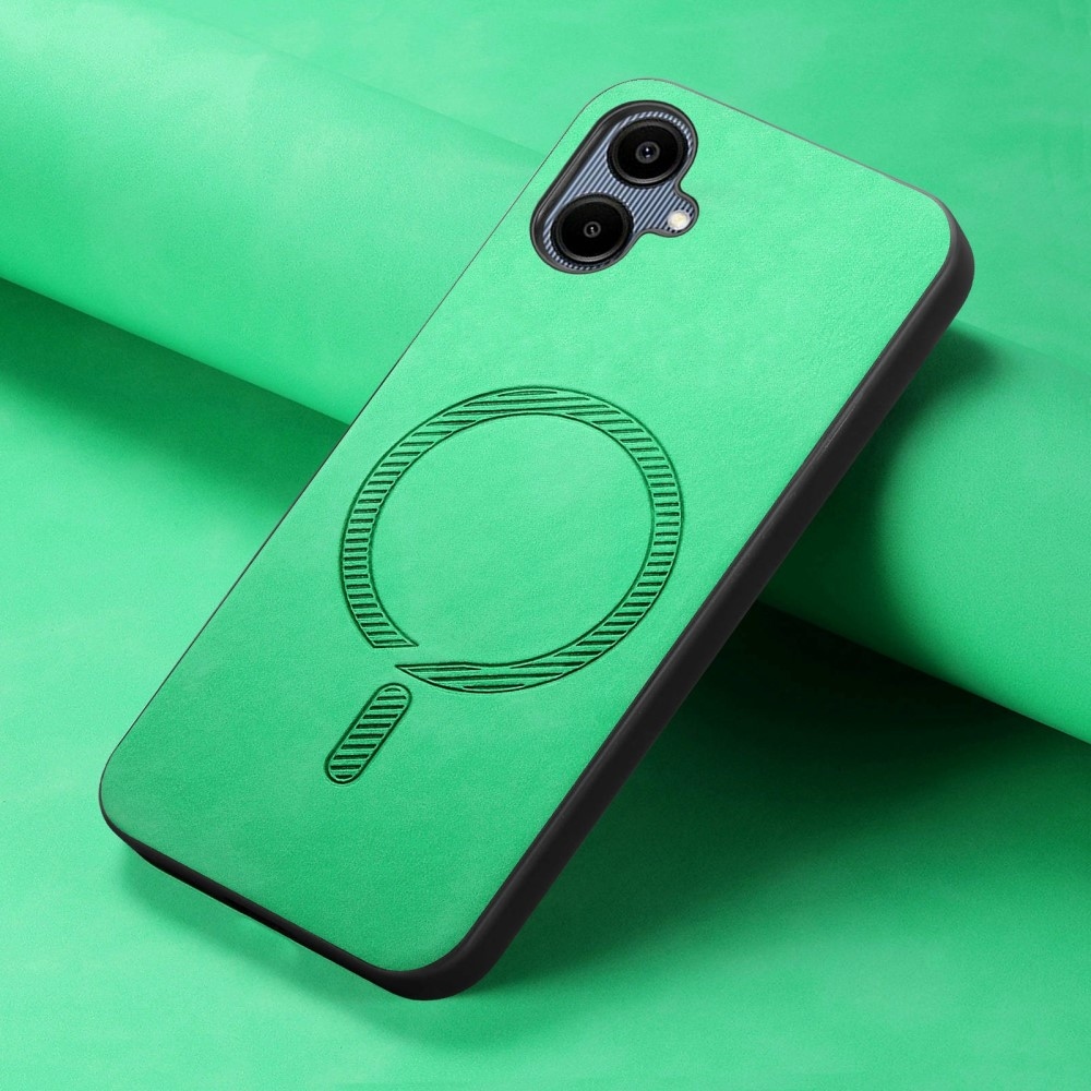 Skiny gél tok műbőrrel és MagSafe támogatással Samsung Galaxy A06 4G készülékhez - zöld