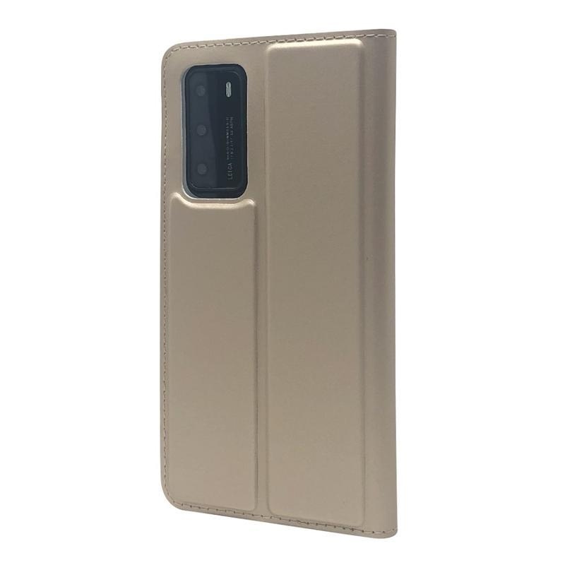 Mágneses PU bőr pénztárca tok a Huawei P40-hez - arany színben