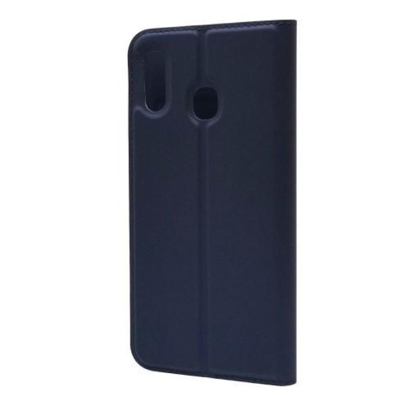 Mágneses PU bőr tok Samsung Galaxy A30 / A20 készülékhez - kék