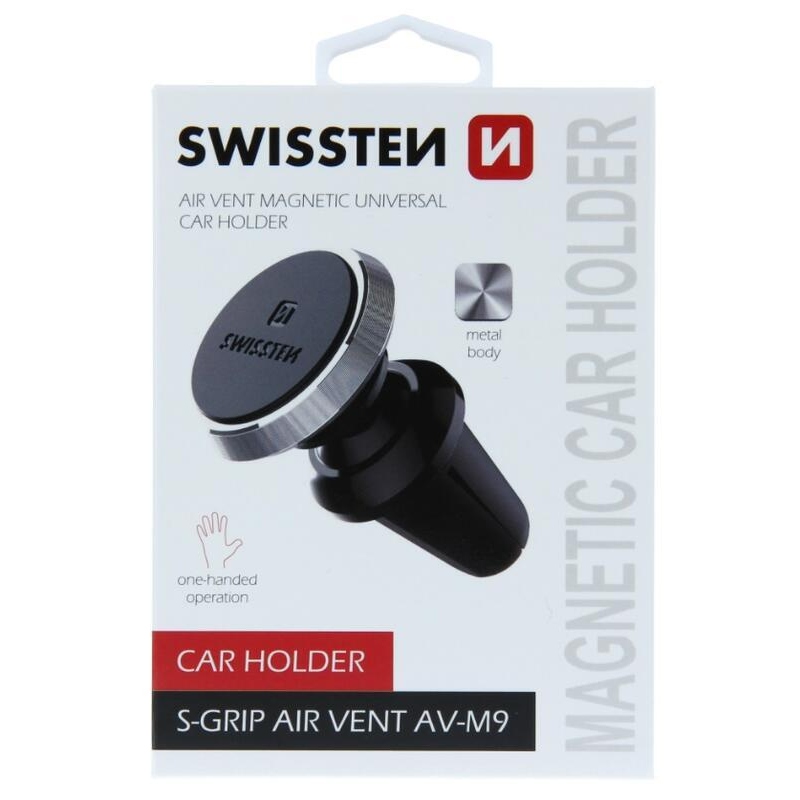 S-GRIP AV-M9 mágneses autós ventilátor tartó - Fekete/ezüst