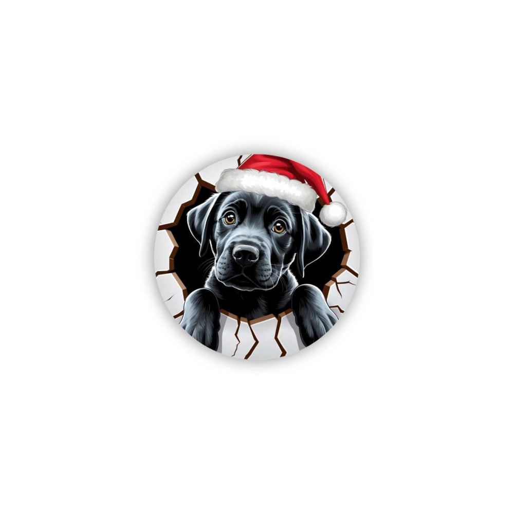60x60mm Kör Mágnes - Karácsonyi Kiskutya