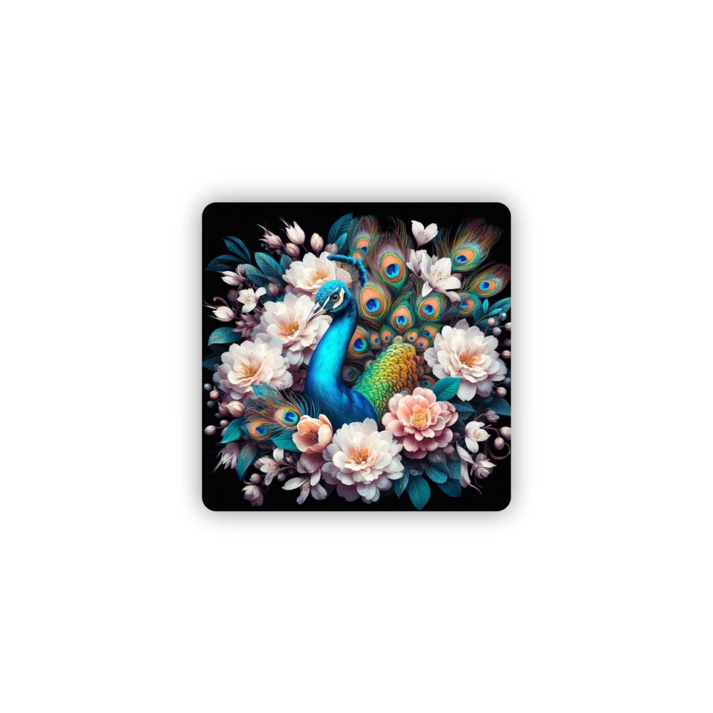 65x65mm-es négyzet alakú mágnes - pávavirág