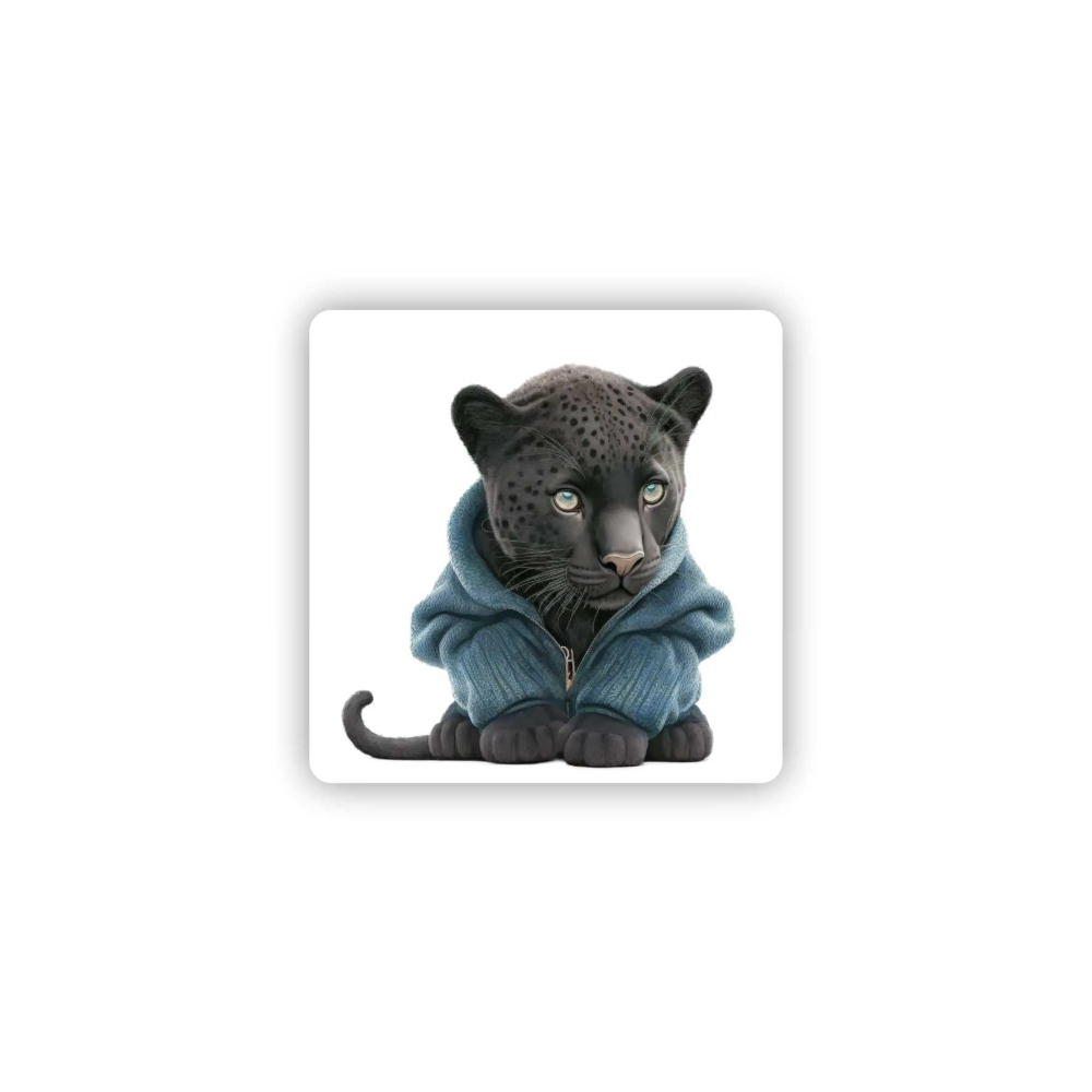 65x65mm-es négyzet alakú mágnes - Párduc pulóverben