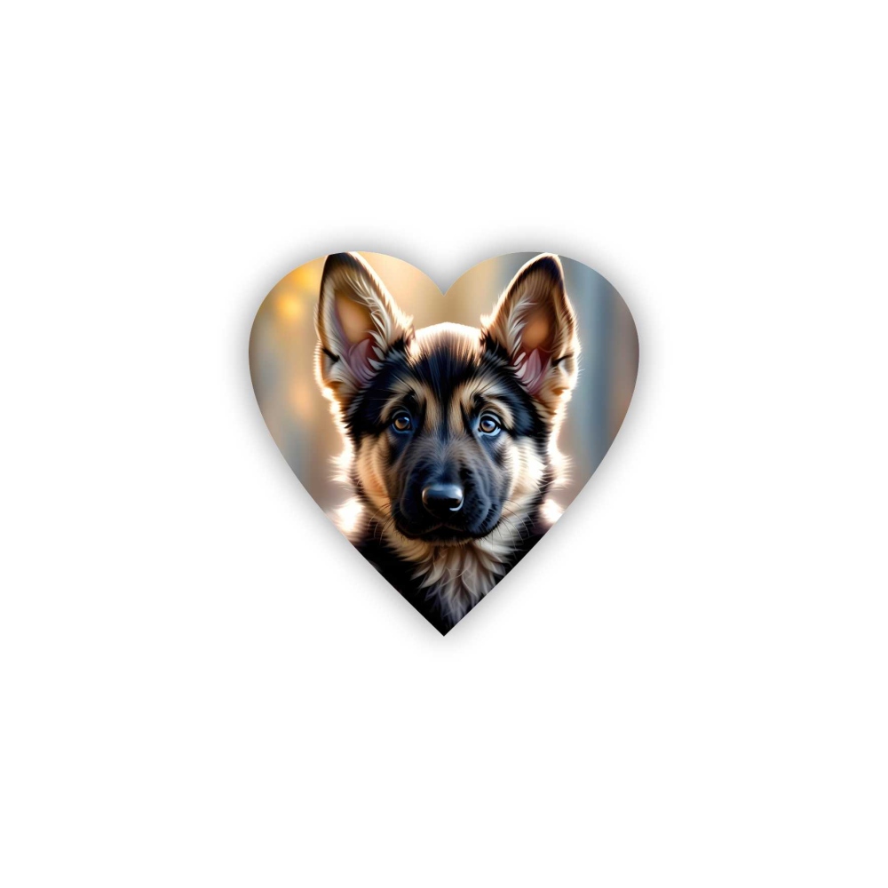 65x65 mm-es szív alakú mágnes - németjuhász 4