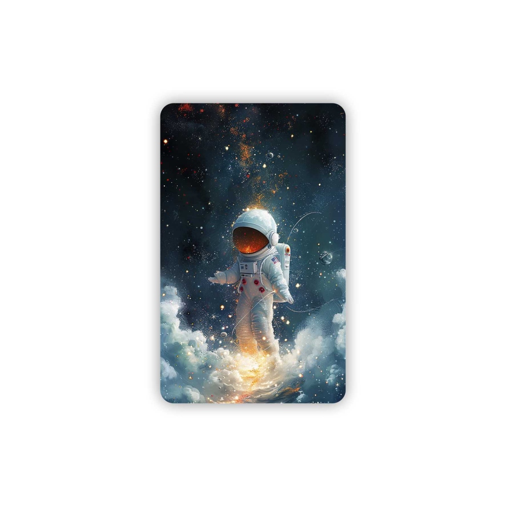 89x55mm-es téglalap alakú mágnes - űrhajós a galaxisban