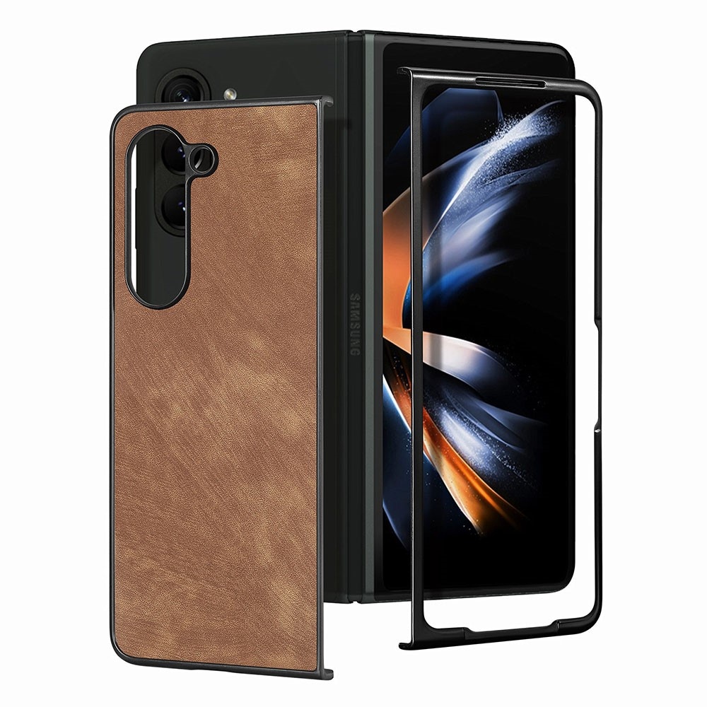Vintage műanyag tok a Samsung Galaxy Z Fold5 5G készülékhez - barna