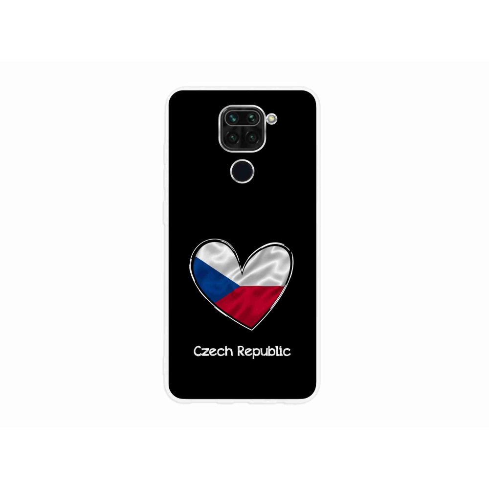 Gél borító mmCase a Xiaomi Redmi Note 9-hez - szív zászló fekete háttérrel